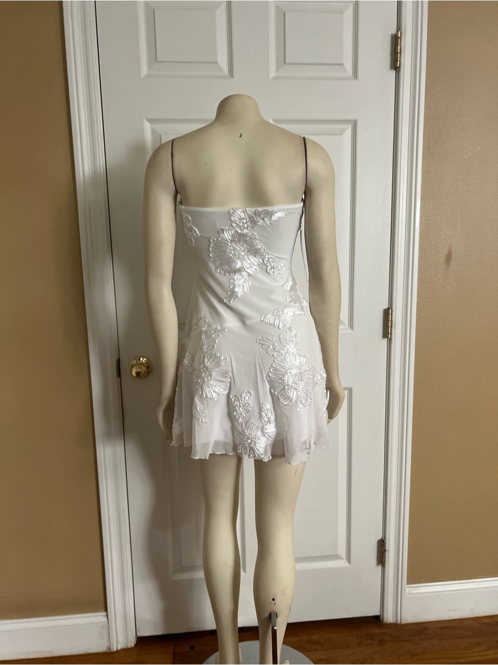 Princess Polly Meadow Of Dreams Strapless Mini Dress White Floral Burnout - Picture 16 of 16